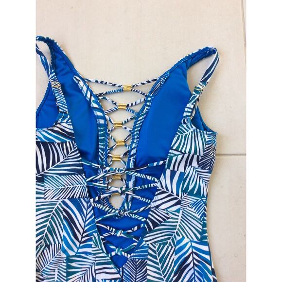 Bleu Rod Beattie Swim One Piece Swimsuit Lace Up Swimwear - Picture 6 of 9